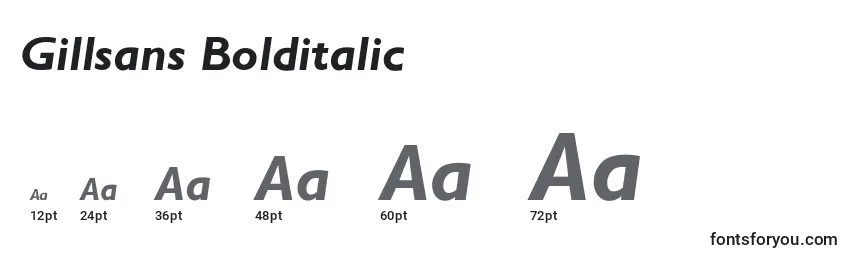 sizes of gillsans bolditalic font, gillsans bolditalic sizes